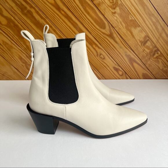 FRAME Le Lexington Chelsea Boot Off White - Picture 1 of 9